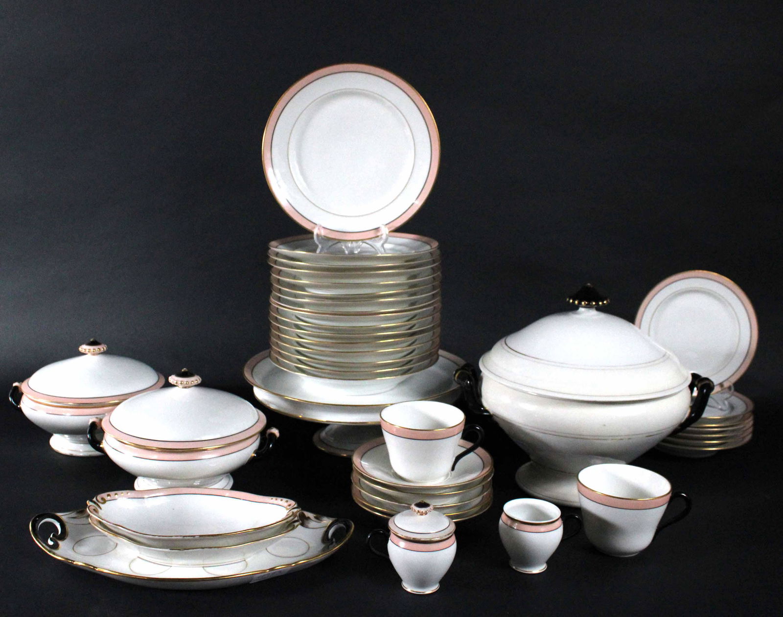 Davis Collamore Pink and Black Porcelain Service (1 of 17)