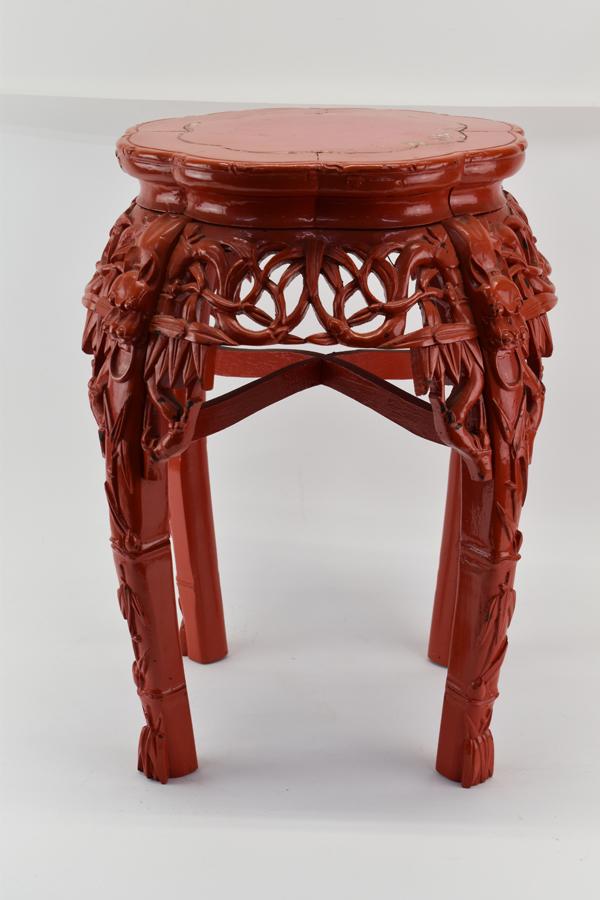 Asian Hardwood Marble Top Side Table (1 of 5)