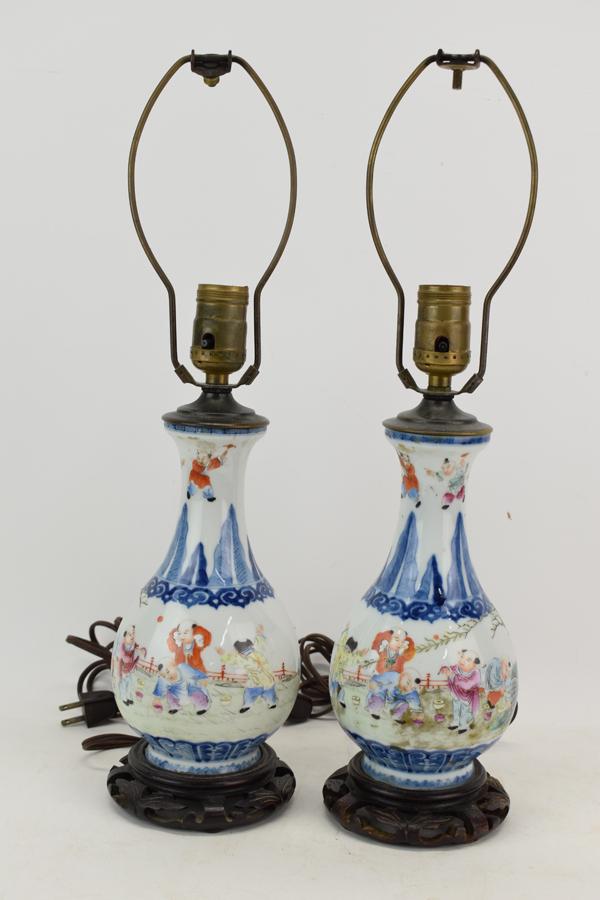 Pair of Chinese Vases Mounted as Lamps (1 of 11)