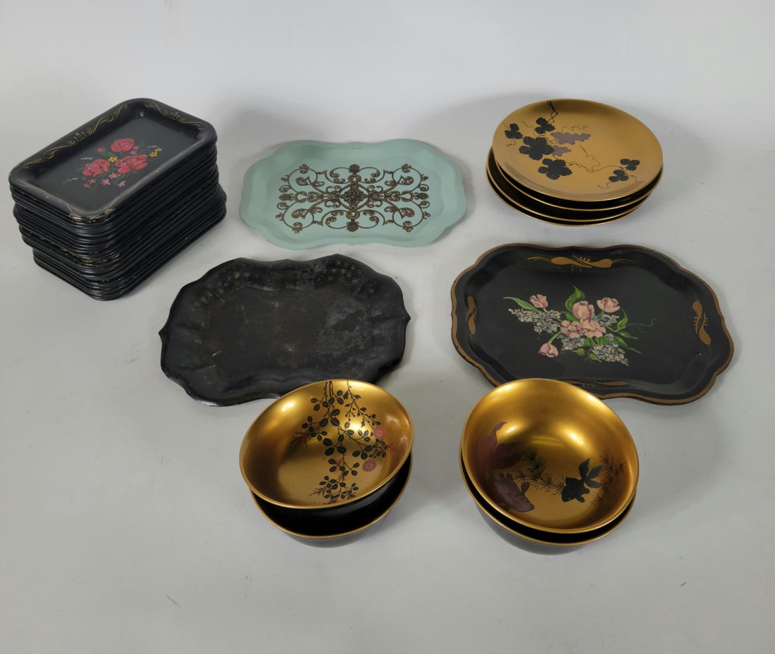 Group of Assorted Chinese Lacquer Serving Dishes (1 of 11)