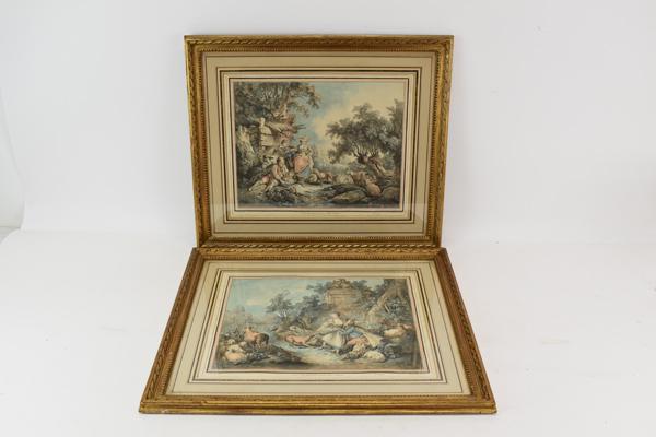 Two Gilles-Antoine Demarteau Hand Colored Prints (1 of 10)