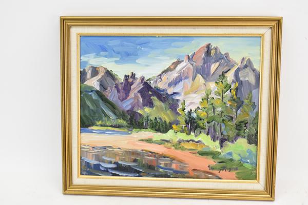 Oil on Board of Stanley Lake Idaho (1 of 4)