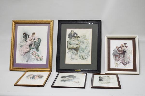 Group of Six Assorted Harrison Fisher Art Prints (1 of 7)