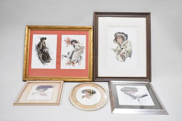 Group of Six Assorted Harrison Fisher Art Prints (1 of 7)