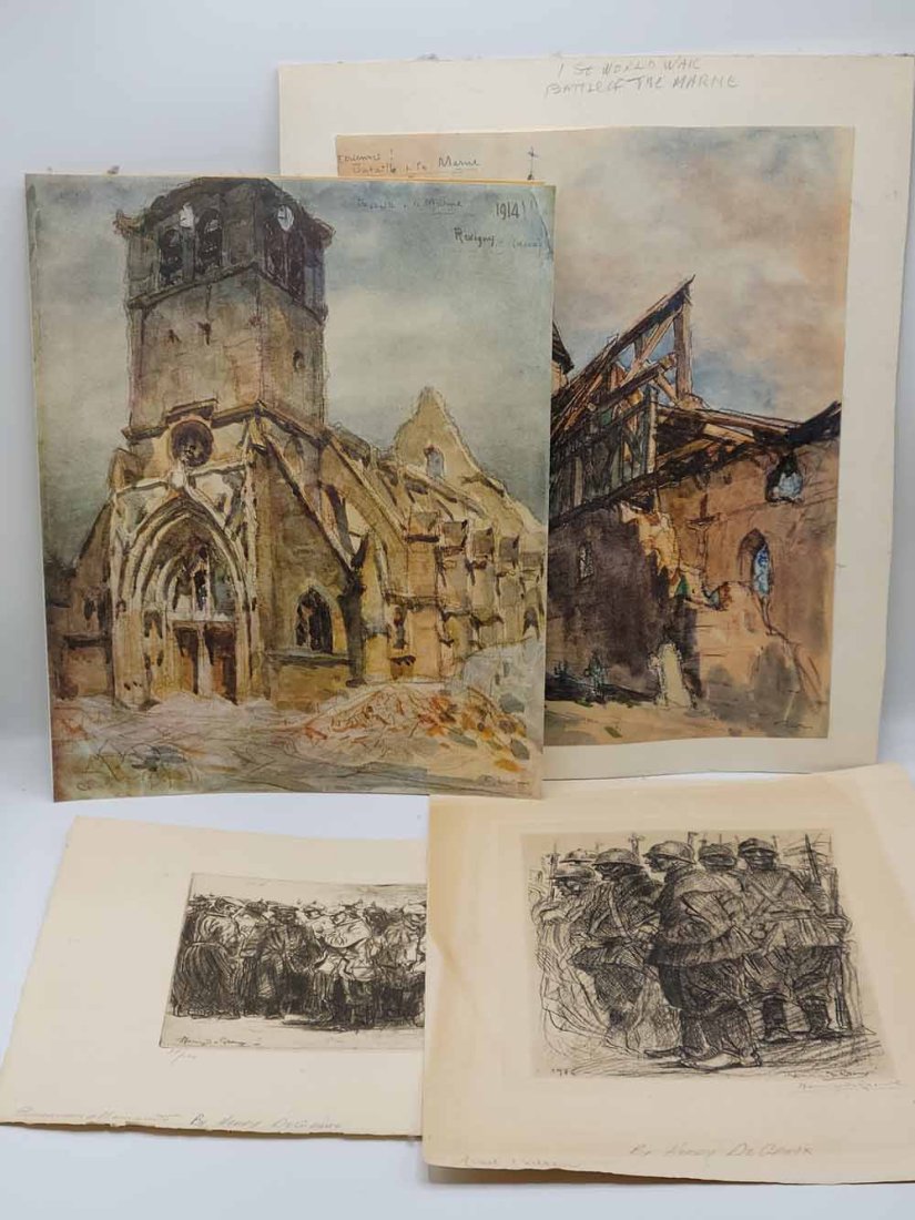 Two Henry DeGroux WWI Prints Depicting Soldiers (1 of 15)