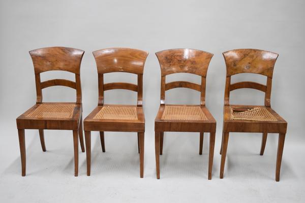 Set of Four Italian Caned Seat Side Chairs (1 of 8)