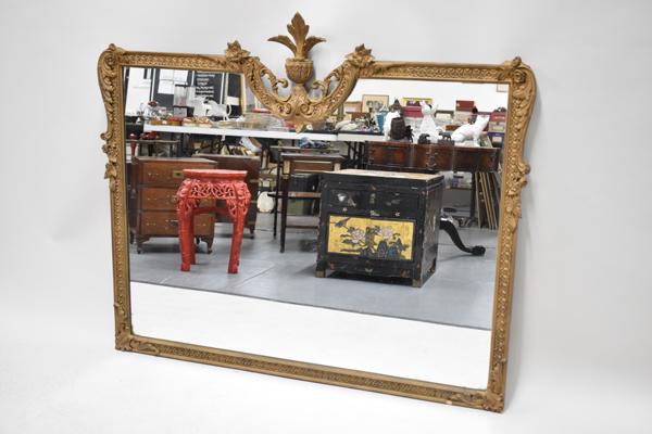 Large Gilt Painted Hanging Wall Mirror (1 of 6)