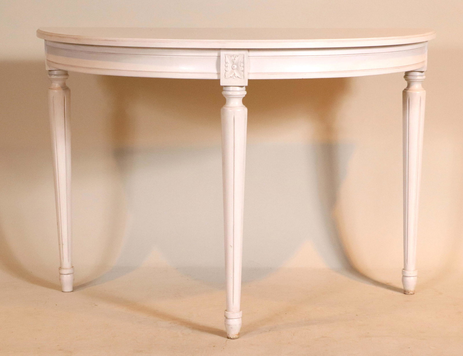 Neoclassical Style White-Painted Demilune Table (1 of 7)