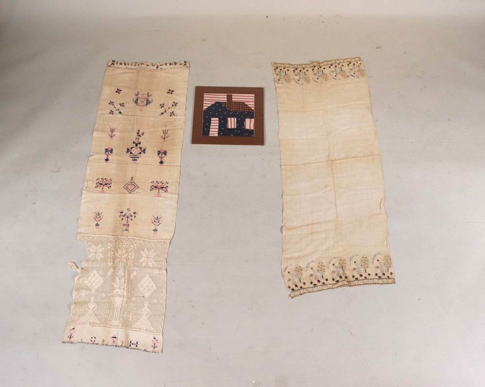 Two Pieces of Needlework on Linen (1 of 13)