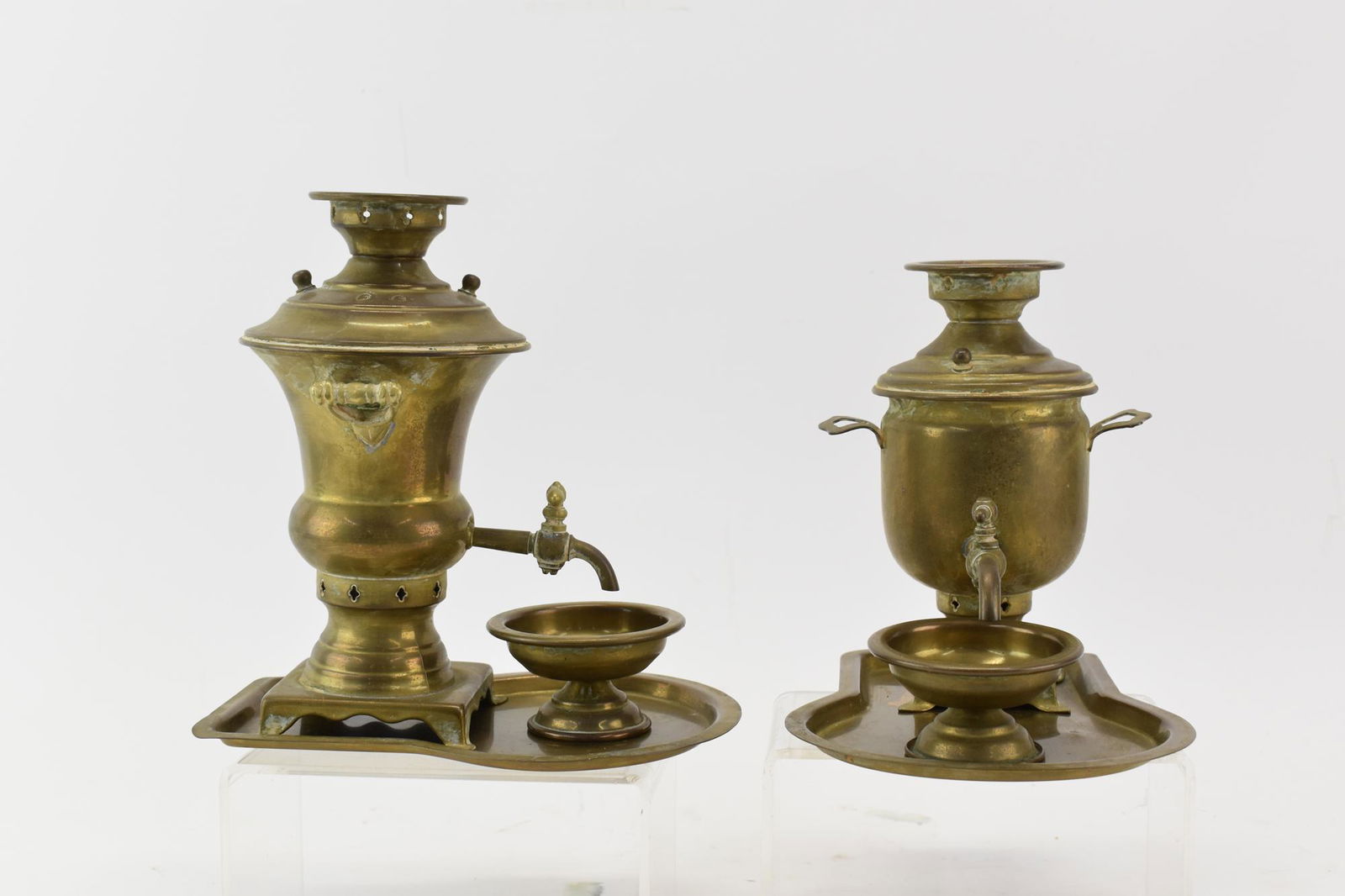 Two Vintage Diminutive Russian Brass Samovars (1 of 10)