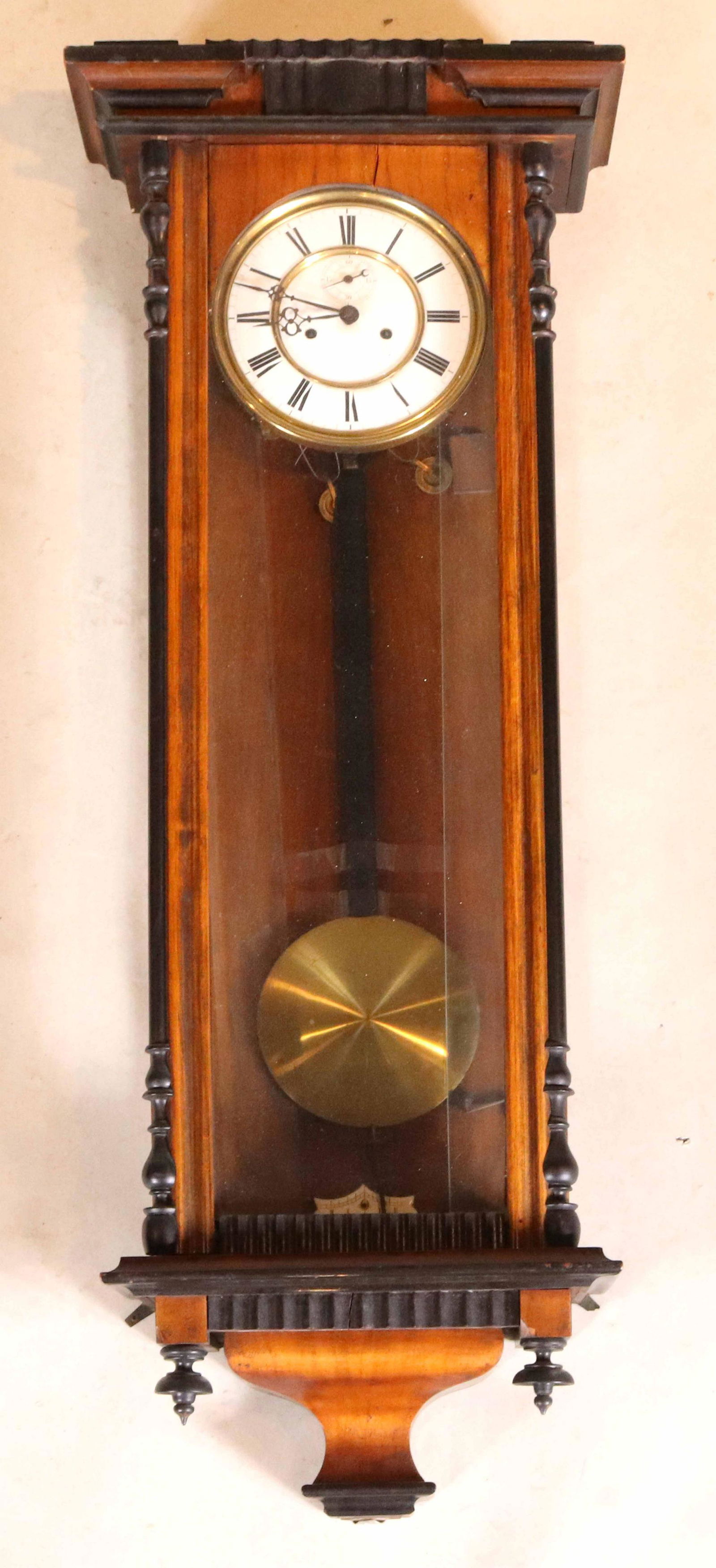 Victorian Part-Ebonized Mahogany Regulator Clock (1 of 9)