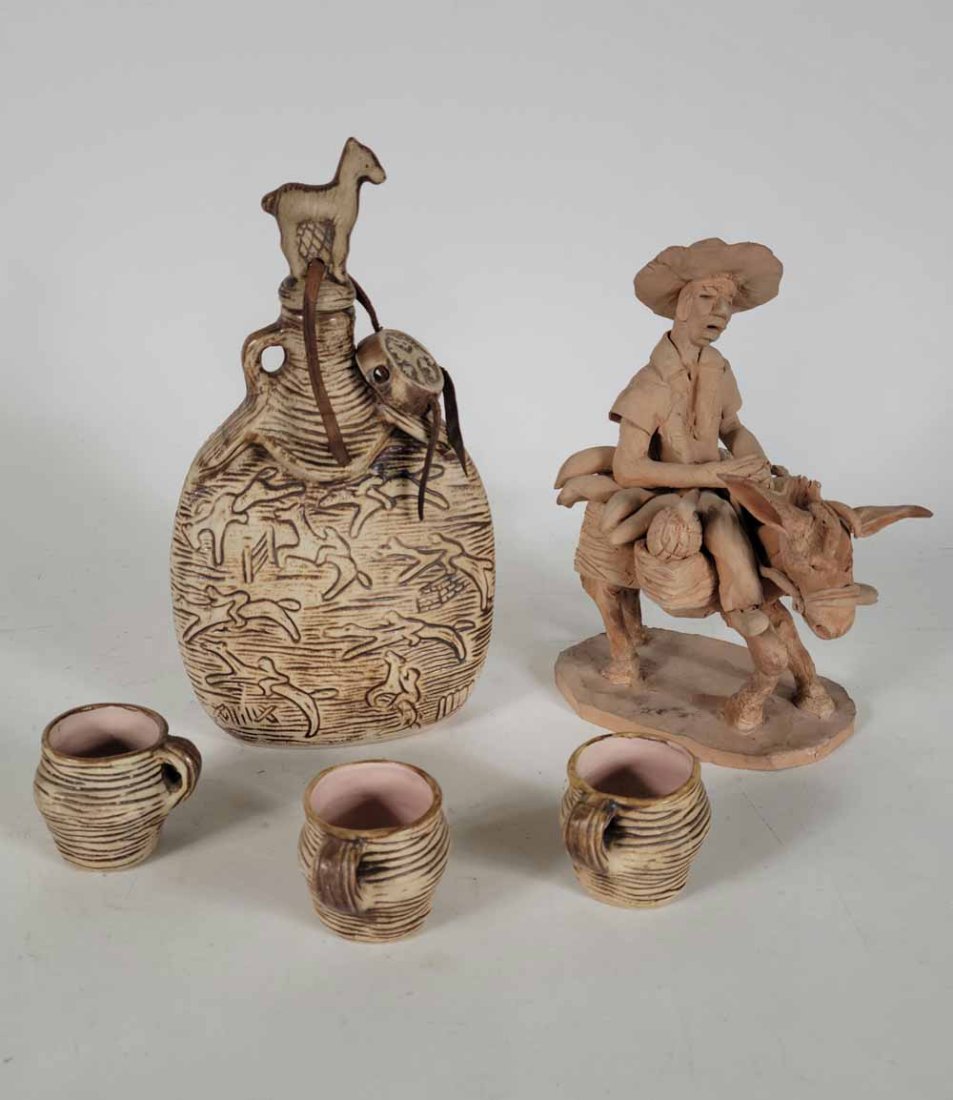 Latin Clay Farming Sculpture with Canteen & Cups (1 of 13)