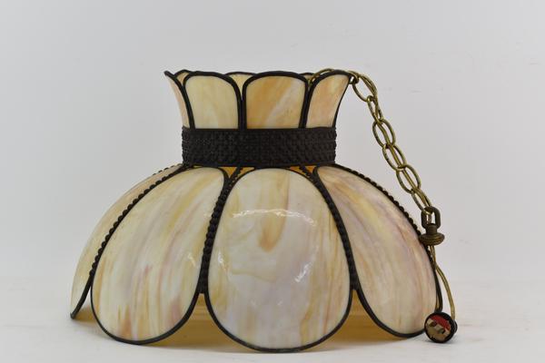 Vintage Stained Glass Hanging Light Fixture (1 of 5)