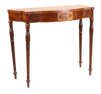 Federal Inlaid Mahogany Pier Table: Massachusetts, ca. 1800-182036-3/4"h x 44"w x 21-3/4"dProvenance: Royal York Auction, Pittsburgh, PA