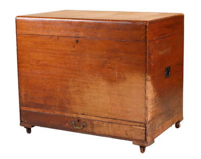 Lift-Top Walnut Silver Chest: Possibly Pennsylvania, 19th/20th C.29"h x 34"w x 22"d