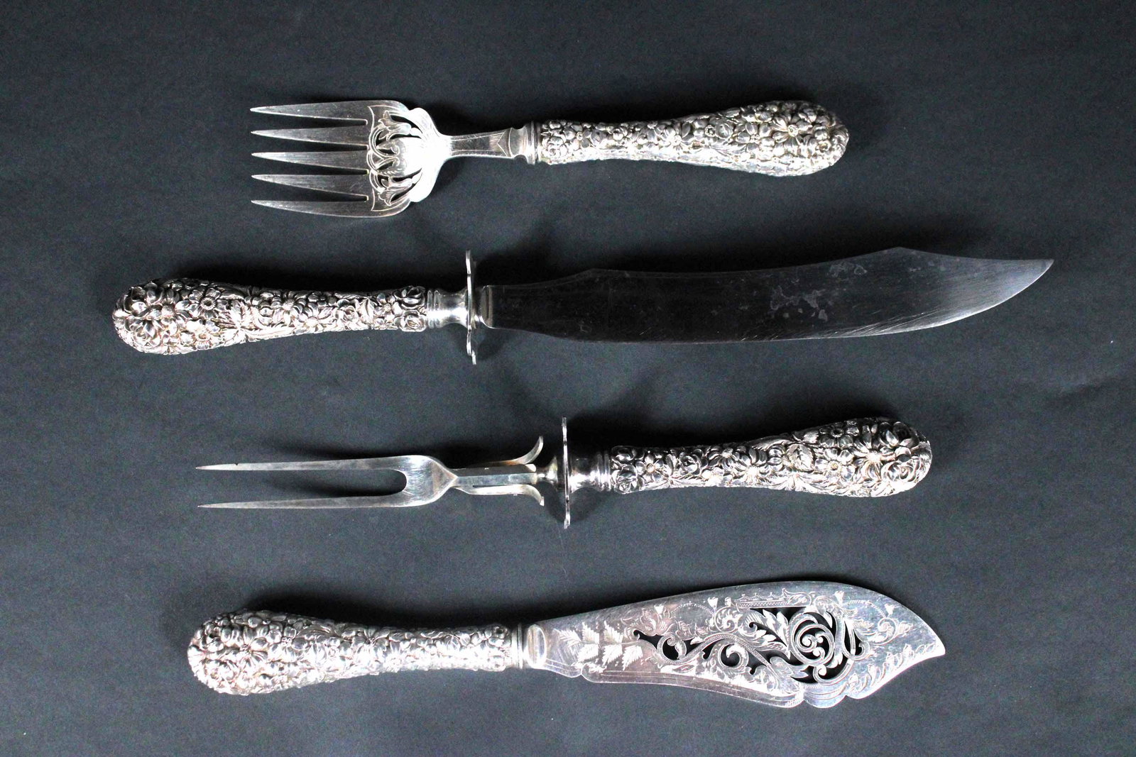 Large Stieff Repousse Silver Serving Sets (1 of 17)