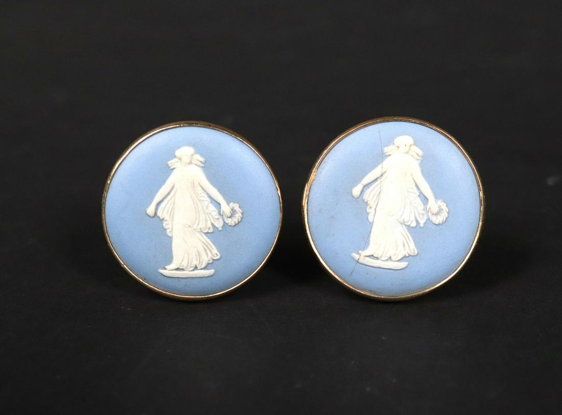 Pair of 14K Yellow Gold & Jasperware Cuff Links (1 of 5)