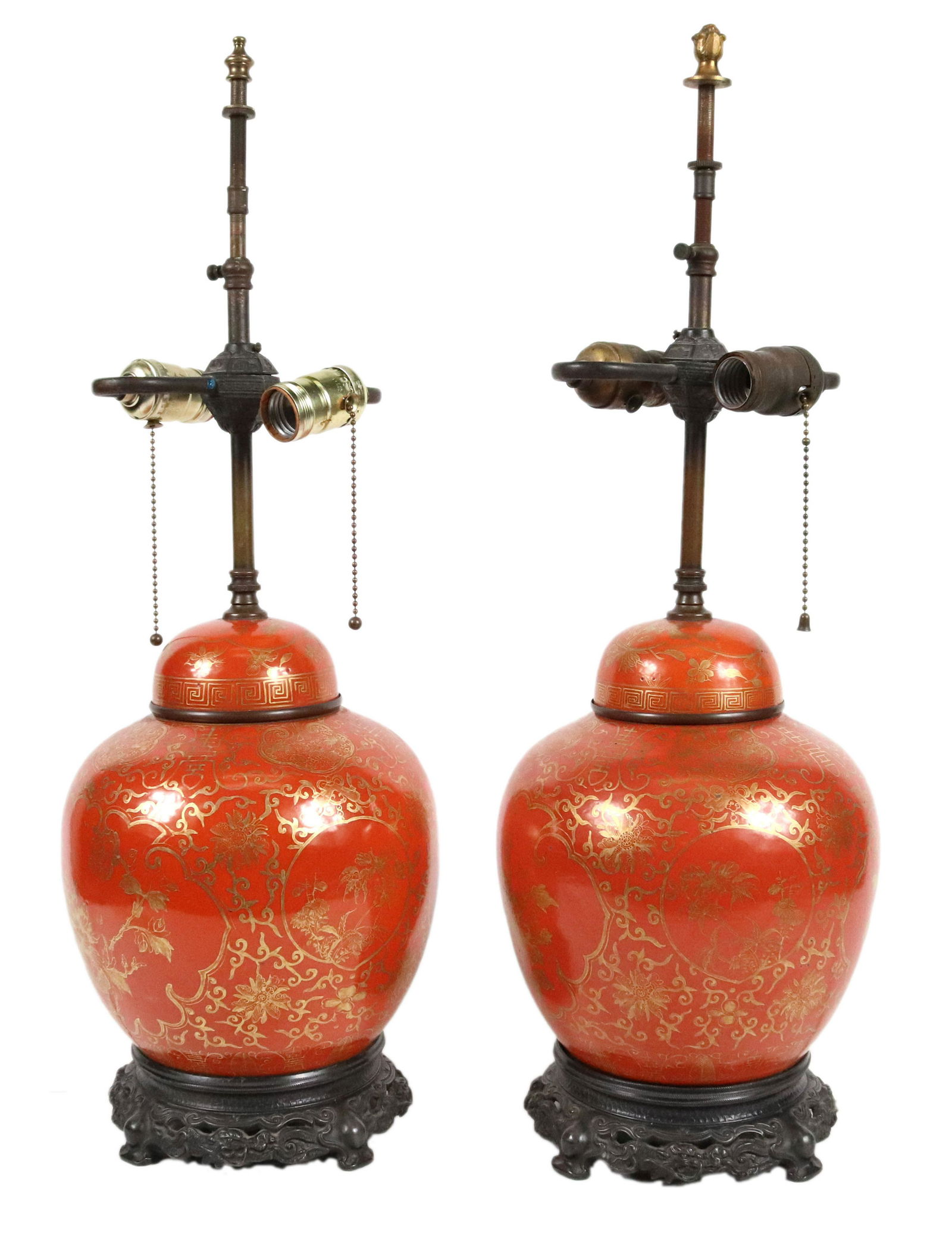 Pair of Asian-Style Painted Covered Jars (1 of 10)