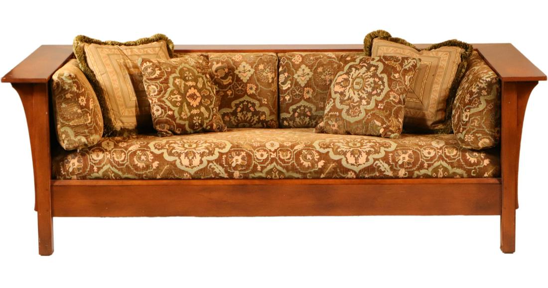 Arts and Crafts Style Cherrywood Sofa (1 of 14)