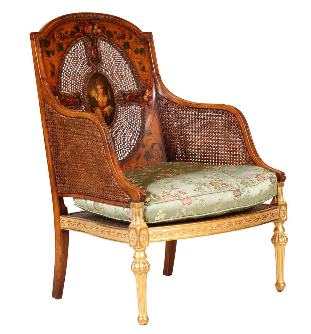 Adam Style Painted & Parcel-Gilt Armchair (1 of 13)
