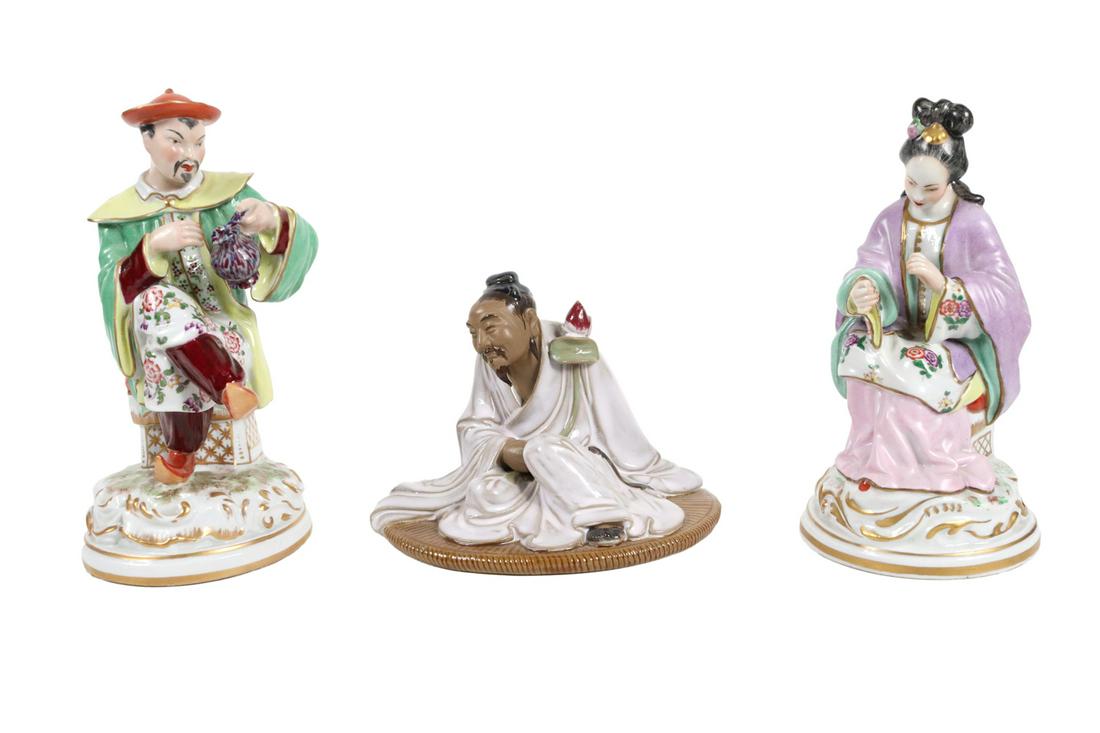 Three Chinoiserie-Style Porcelain Figures (1 of 15)