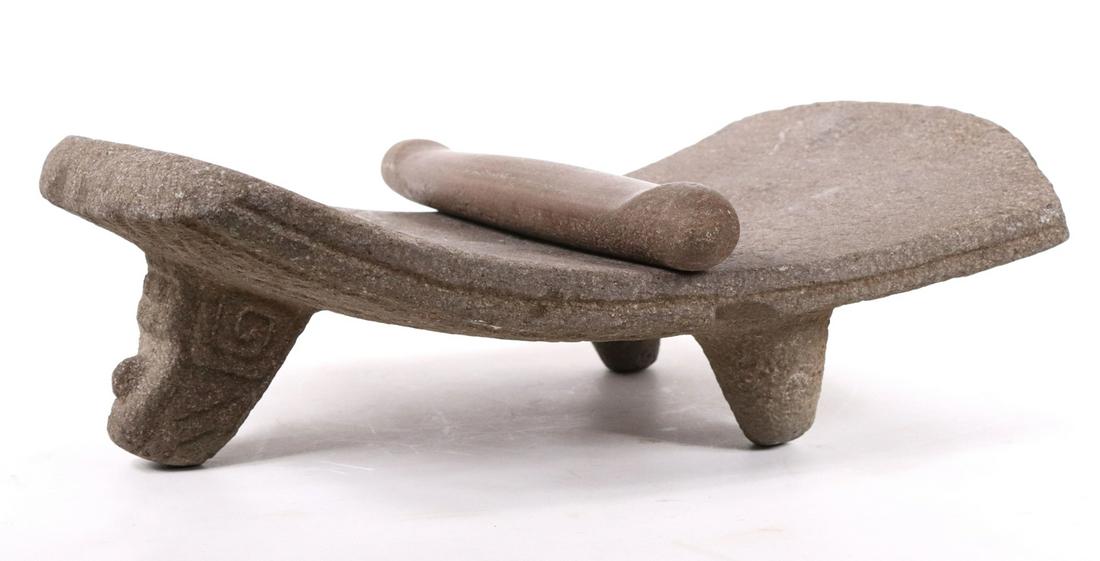 Pre-Columbian Stone Metate and Mano (1 of 8)