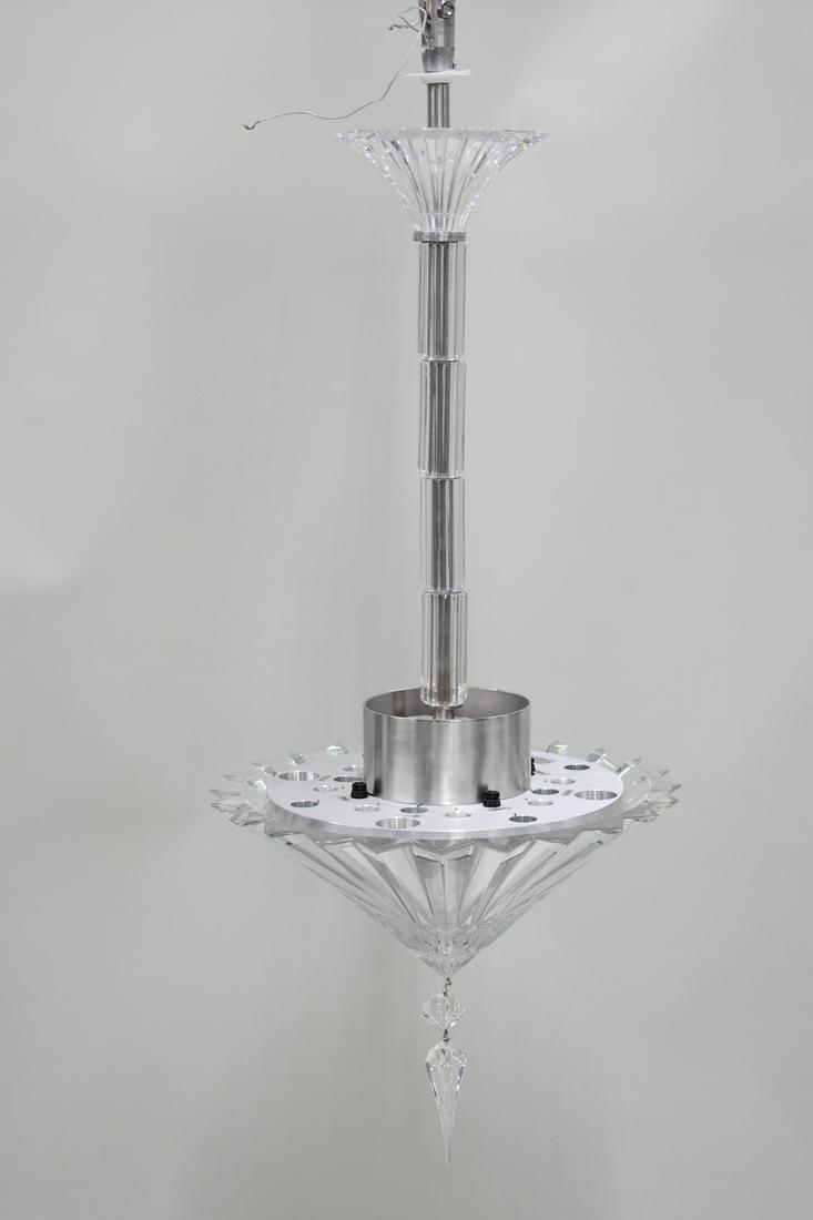 Baccarat Mille Nuit Chandelier Stem: Baccarat Mille Nuit Chandelier Stem, together with assorted glass arms. Used unknown working condition, chips and breaks. These items do not match and being sold as parts only.