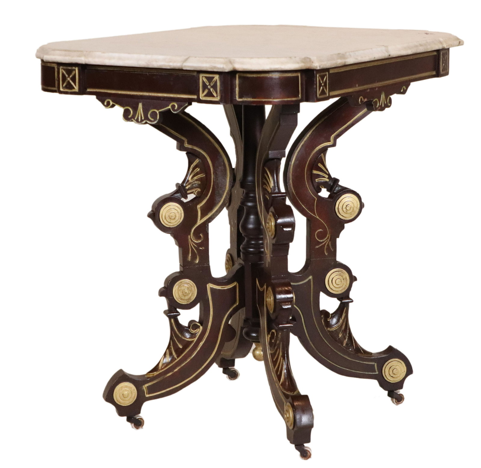 Renaissance Revival Marble Top Center Table (1 of 8)