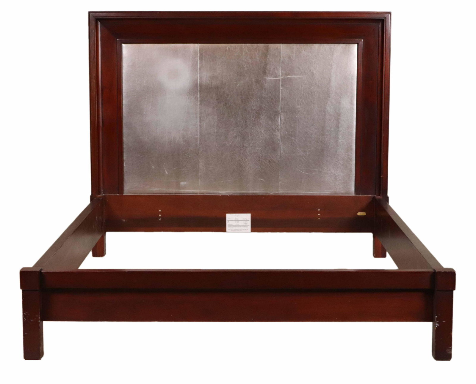 Ralph Lauren Silver Leather Inset Mahogany Bed (1 of 12)