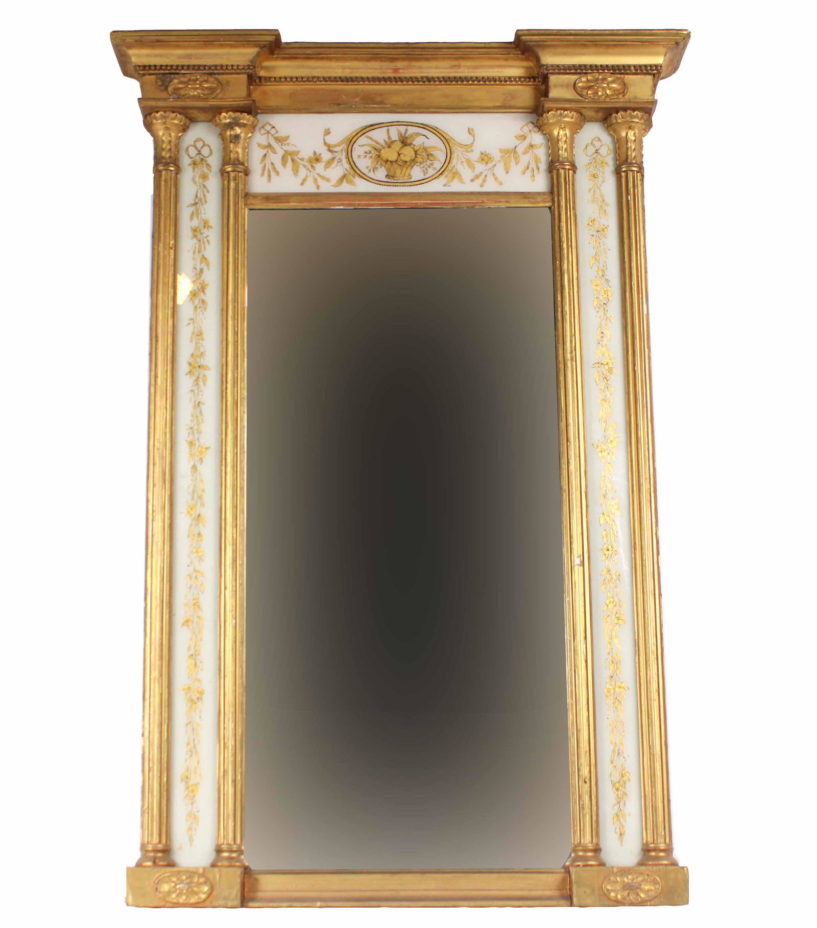 Federal Eglomise Inset Giltwood Pier Mirror (1 of 11)