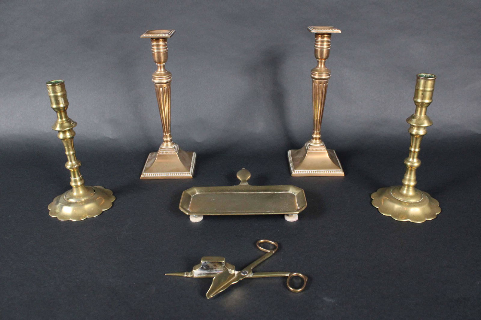 Two Pairs of Brass Candlesticks (1 of 6)
