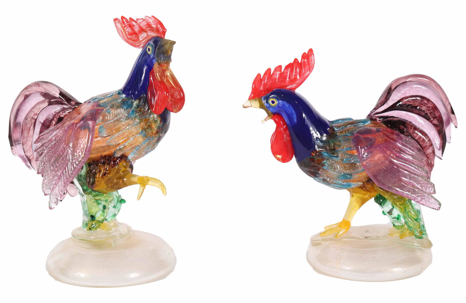 Two Glass Rooster Figurines (1 of 11)