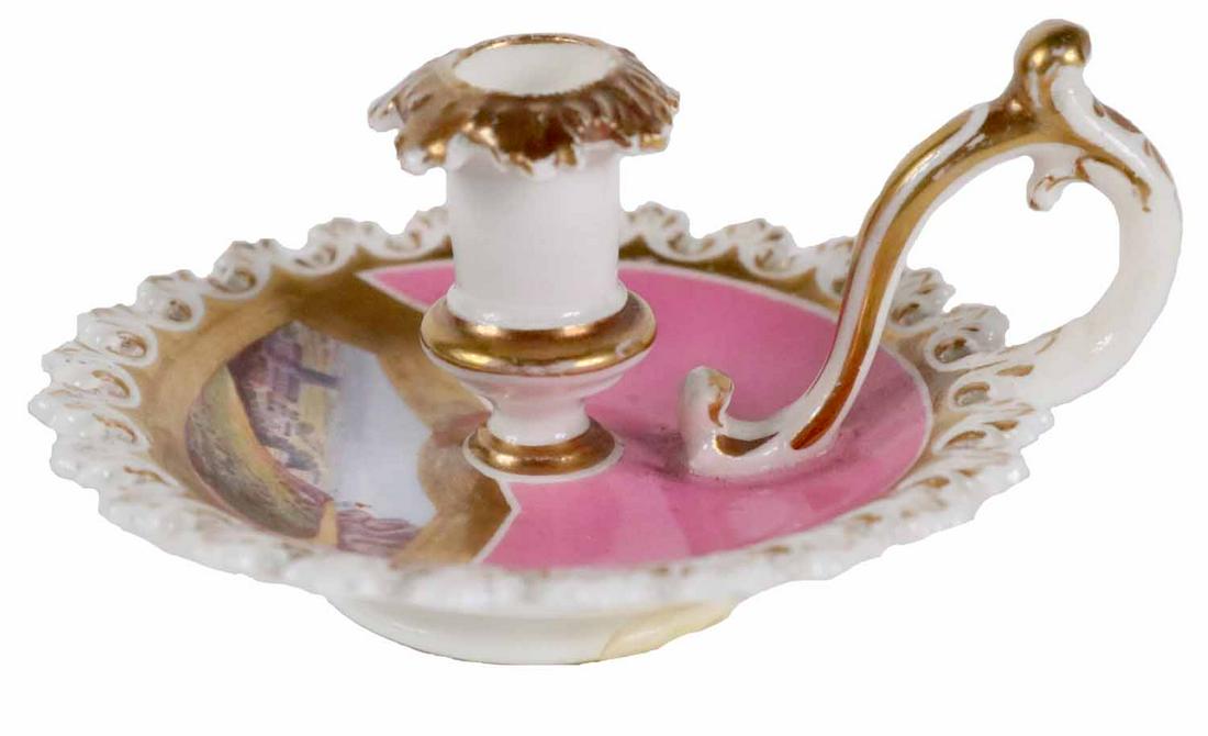Rare Worcester Miniature  Porcelain Chamberstick (1 of 6)
