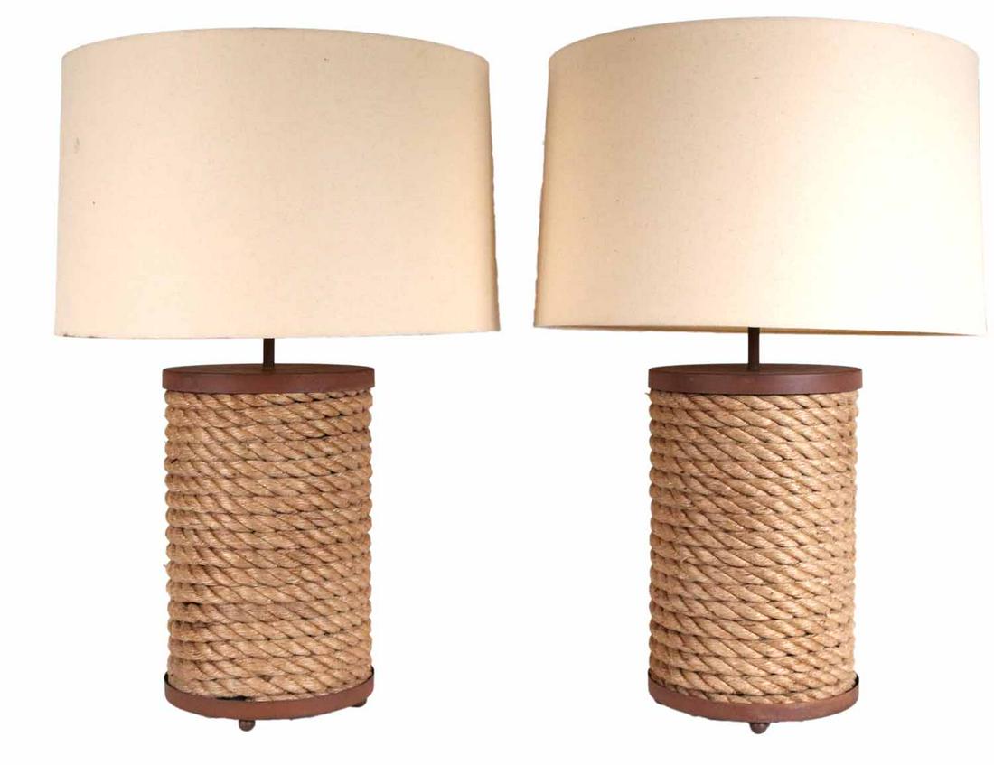 Pair of Williams Sonoma Rope-Wrapped Lamps (1 of 9)