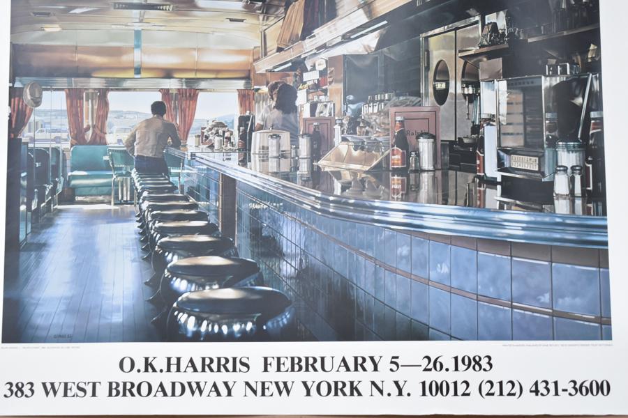 Ralph Goings OK Harris Exhibition Posters: Ralph Goings OK Harris Exhibition Posters for an exhibition at the OK Harris Gallery, NY. Multiple are signed. Used condition, wear, worn. Printed in Sweden, 1982. approx. 15 pieces. 44 1/2"h x 66 1/2