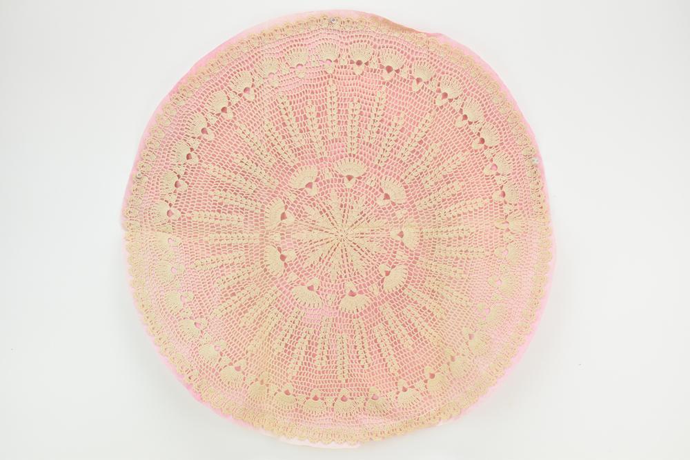 Group of Assorted Linens: Group of Assorted Linens. 19th/20th C. Including, crochet and knits, doilies, glove, shawls, and tablecloths. Wear.