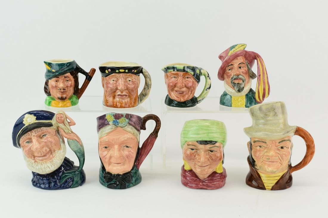 Royal Doulton "Old Salt" Toby Jug: Royal Doulton "Old Salt" Toby Jug together with seven others, to include Lancaster Sandland "Robin Hood," Lancaster Sandland "Henry VIII," Lancaster Sandland unnamed Scottish man, an ArtOne "Sir Walte
