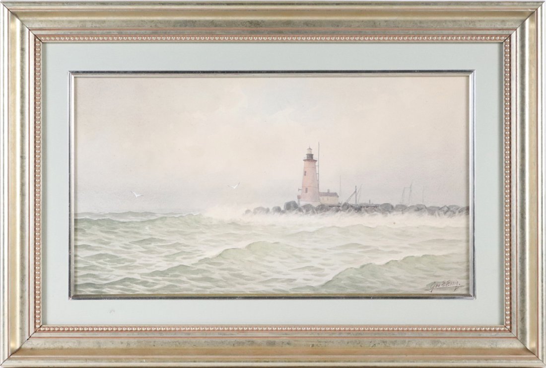 George E. Essig, Watercolor, Lighthouse (1 of 14)