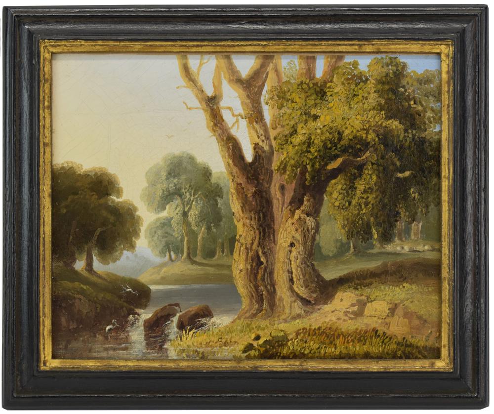 English School, Landscape with Tree and Egret (1 of 8)