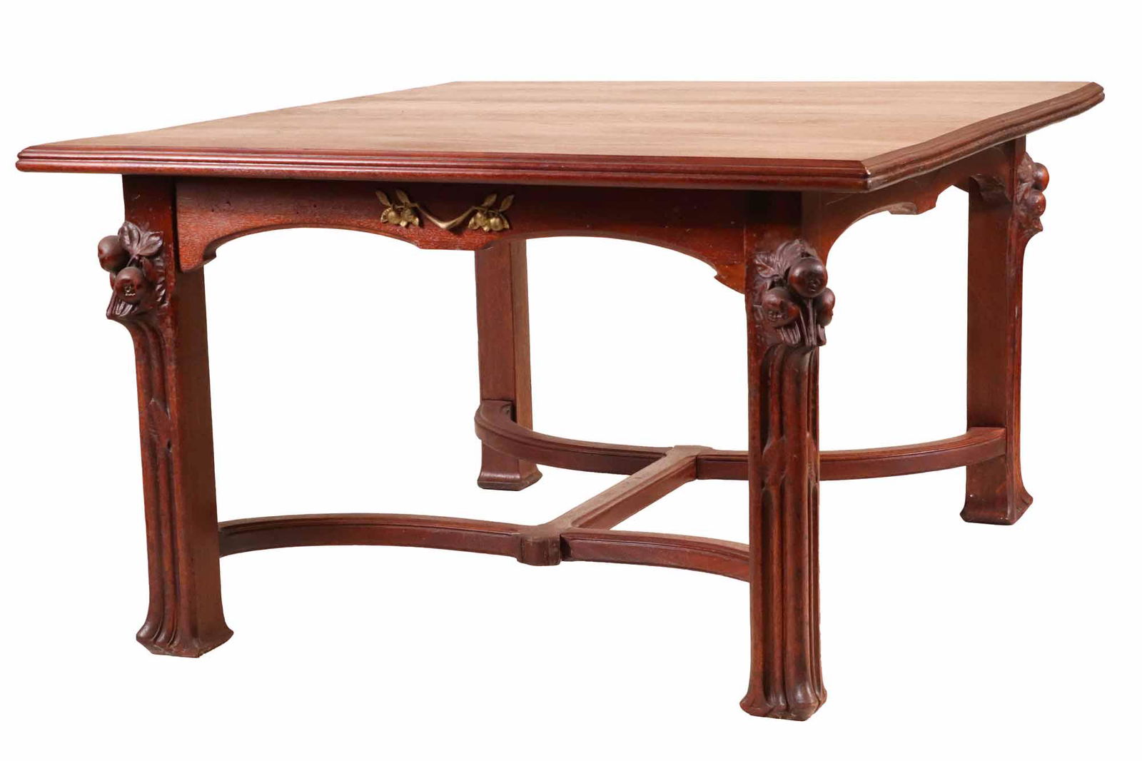 Art Nouveau Carved Mahogany Dining Table (1 of 11)