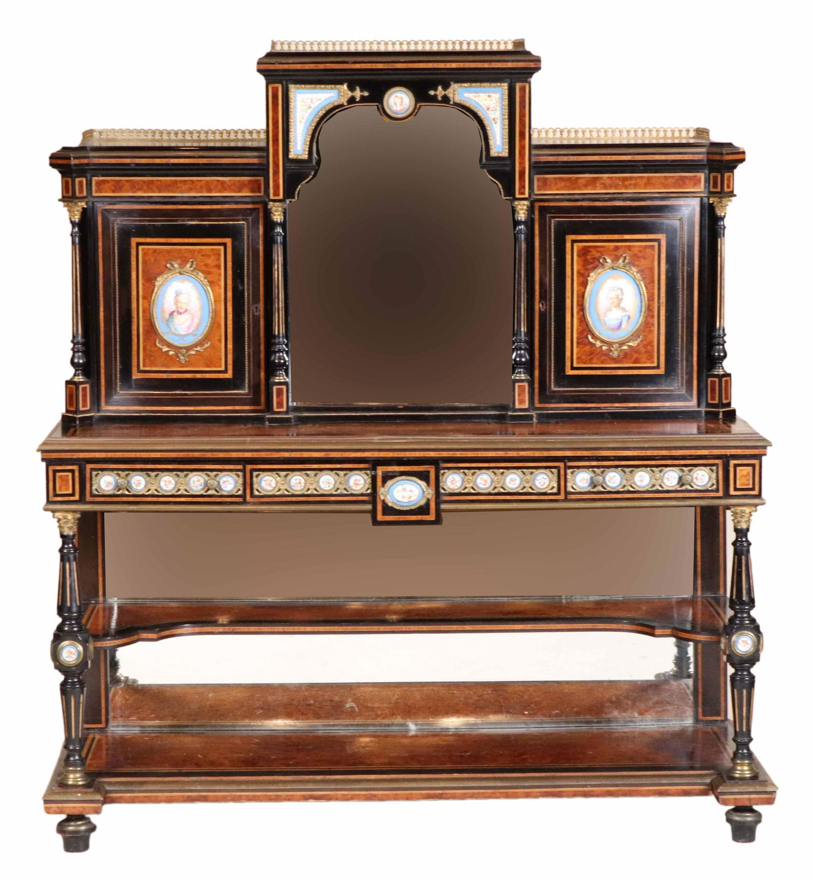 Napoleon III Part Ebonized Burlwood Server (1 of 20)