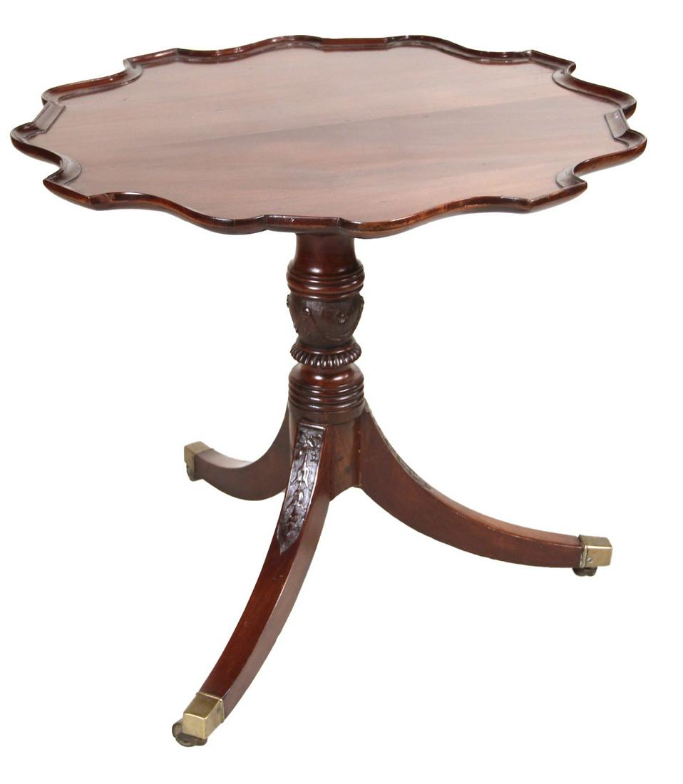 Regency Mahogany Piecrust Tilt Top Table (1 of 9)