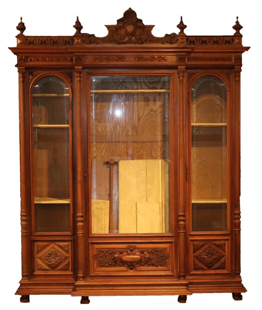 Renaissance Revival Carved Walnut & Oak Bookcase (1 of 17)