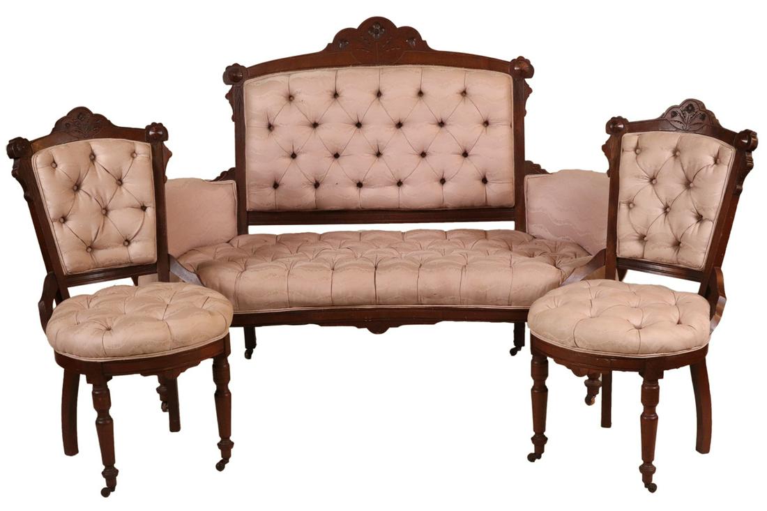 Victorian Incised Walnut Parlor Suite (1 of 17)