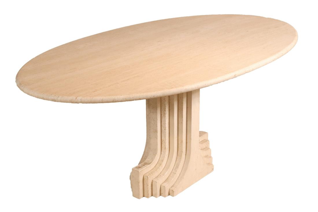 Morentz Carlo Scarpa Travertine Dining Table (1 of 8)