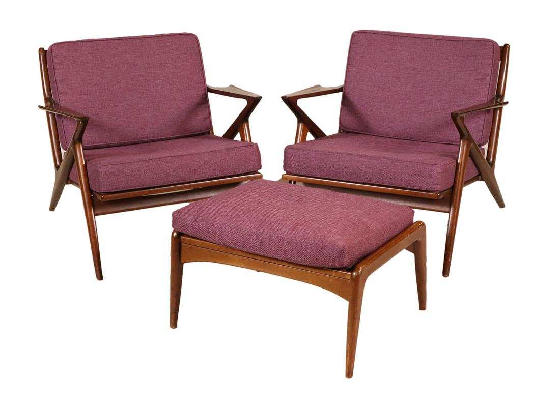 Pair of Poul Jensen for Selig "Z" Armchairs (1 of 12)