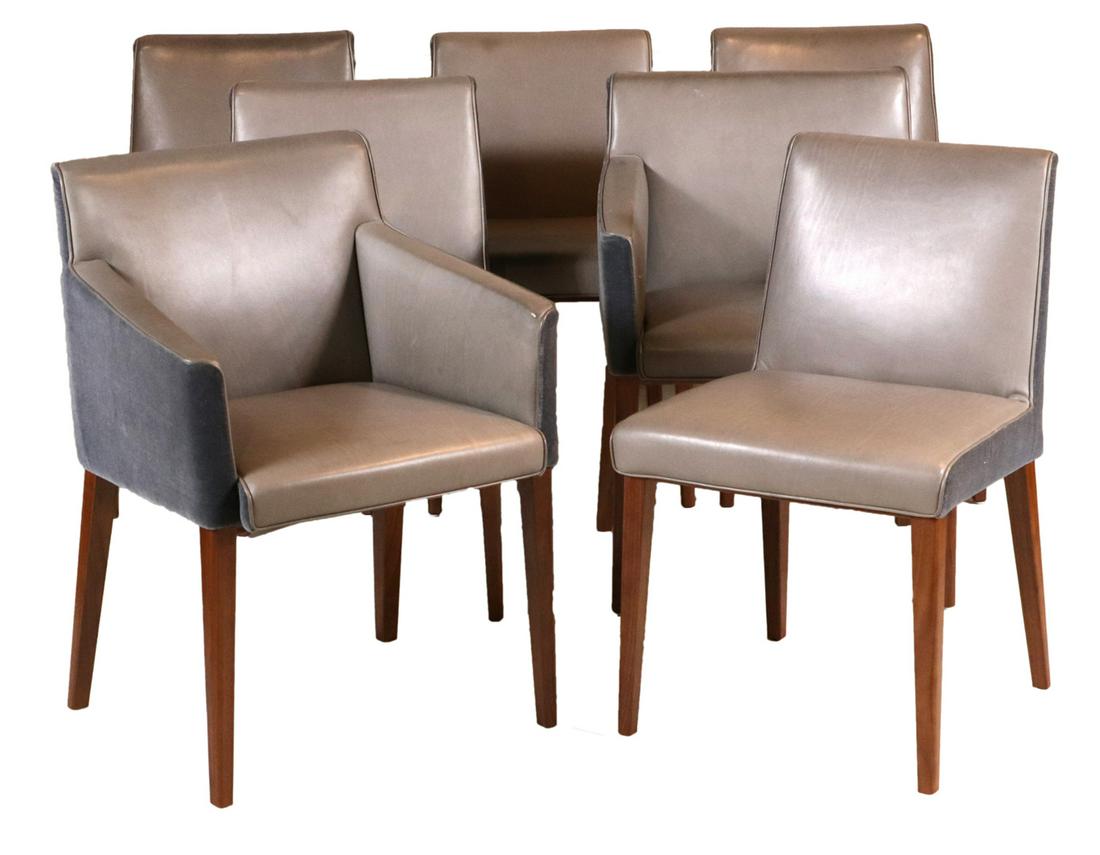 Seven Wittmann Modern Grey-Leather Dining Chairs (1 of 14)