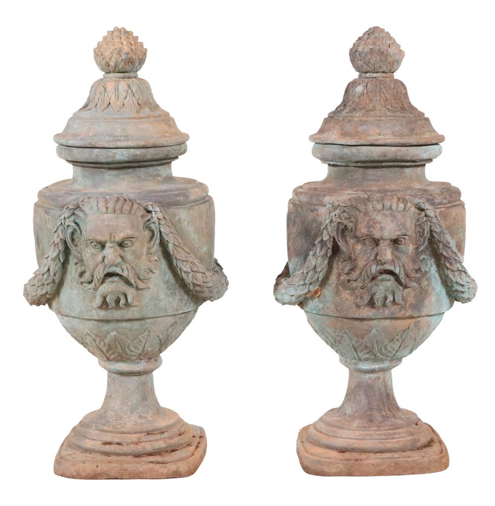 Pair of Neoclassical Style Bronze Garden Urns (1 of 11)