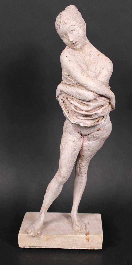 Bruno Lucchesi, Plaster, "Dancer": (Italian, b. 1926) no visible signature Appx. 15-1/2"h Provenance: Property from the Estates of David and Laura Finn, Westchester County, NY