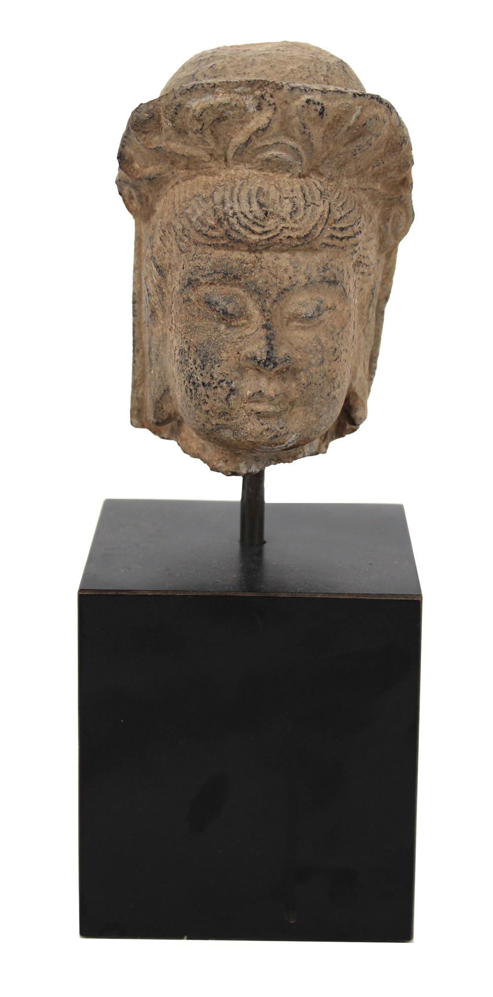 Chinese Carved Stone Guanyin Head (1 of 5)